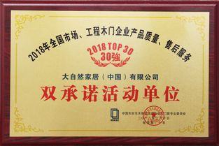 奏响品牌强音 大自然木门蝉联“产品质量·售后服务”双承诺单位